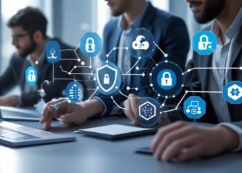 Illustration of developers and security tools working together in a CI/CD pipeline to secure open-source software.