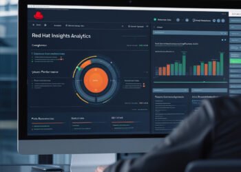 Illustration of Red Hat Insights platform detecting infrastructure risks and suggesting automated remediations.