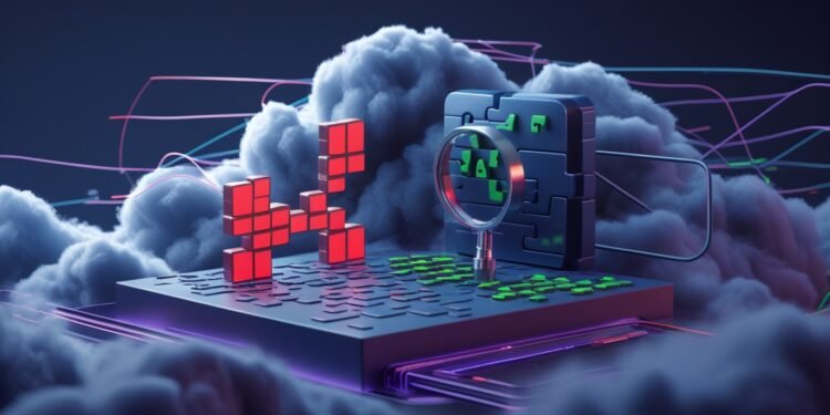 Illustration of data security architecture showing exposed assets, attack paths, and mitigation workflows using Rapid7 Exposure Command.