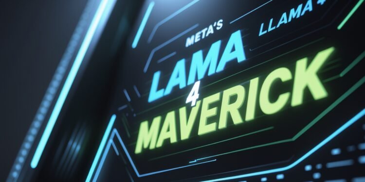 Digital AI leaderboard showing Meta’s Llama 4 Maverick near the top with a glitch or distortion effect.