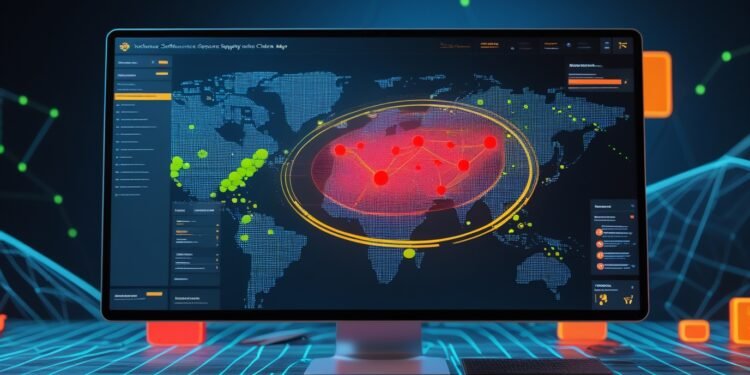 Security analyst reviewing third-party risk exposure across enterprise software stack