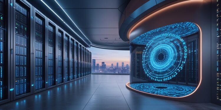 Modern data center representing cloud repatriation trends in 2025.