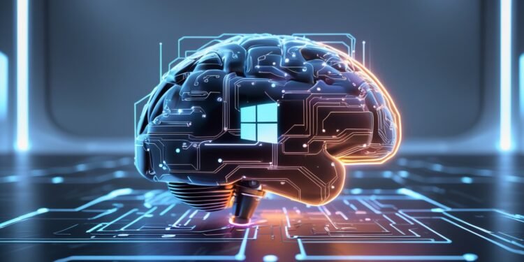 Microsoft Phi-4-Reasoning-Plus small model AI concept on futuristic digital background