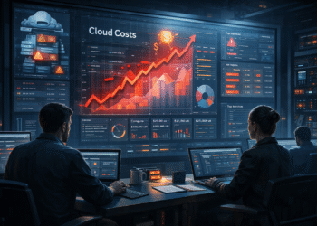 Cloud cost monitoring dashboard showing rising infrastructure expenses and usage trends in 2026
