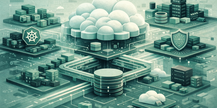 Isometric illustration showing the growing complexity of modern cloud architectures with interconnected platforms, services, and infrastructure layers.