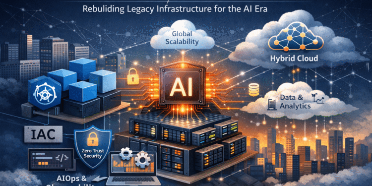 Enterprise cloud modernization infrastructure designed to support AI-driven workloads in a scalable hybrid cloud environment