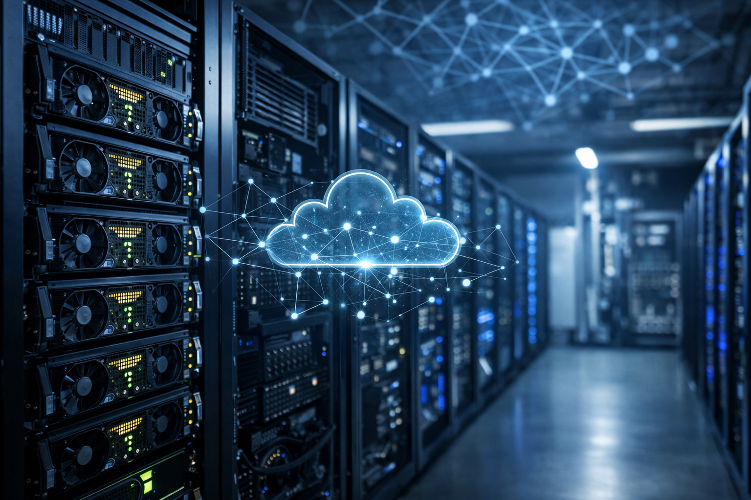 AI workloads running on GPU servers in a modern cloud data center environment