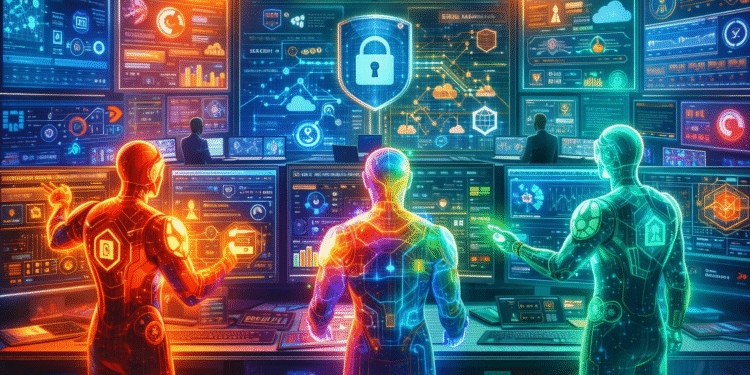 AI agents operating within a cybersecurity control plane in an enterprise environment
