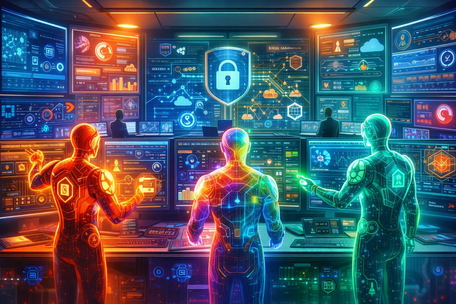 AI agents operating within a cybersecurity control plane in an enterprise environment