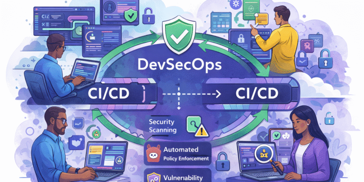DevSecOps security integrated into CI/CD pipelines with developers and security engineers