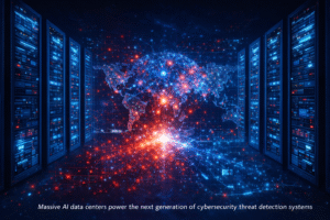 AI cybersecurity threat powered by large-scale cloud data center infrastructure and global network connections