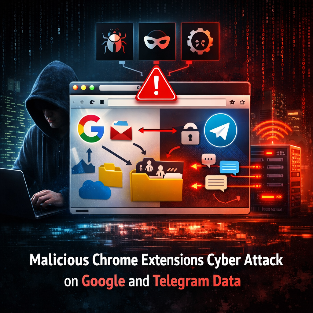 malicious chrome extensions stealing google and telegram data