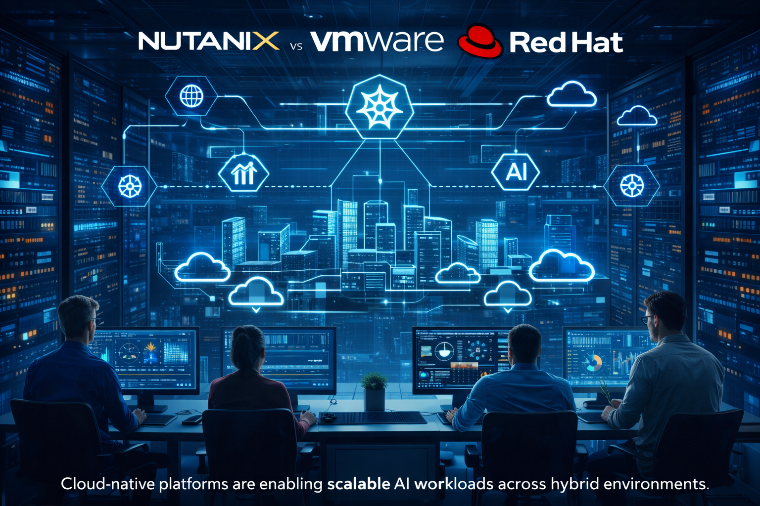 Nutanix vs VMware Red Hat cloud native Kubernetes AI workloads