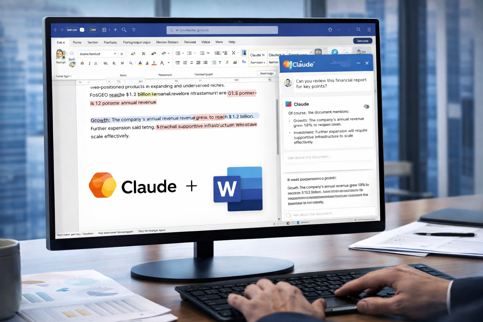 Claude AI Microsoft Word document editing in enterprise workflow