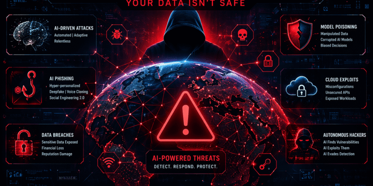 AI threat landscape 2026 cybersecurity attack visualization