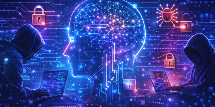 AI security risks 2026 cybersecurity threats and AI attack vectors illustration