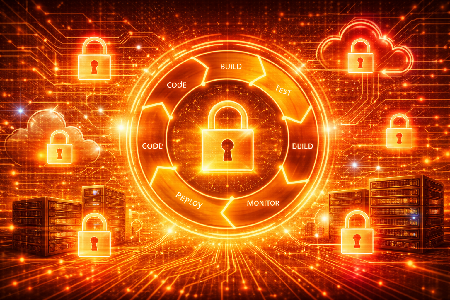 zero trust devops pipelines CI CD security system with locks and secure workflow