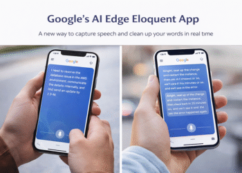 people using AI app on smartphones converting speech into structured text in real time