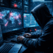 AI cybersecurity threat visualization with digital network vulnerabilities