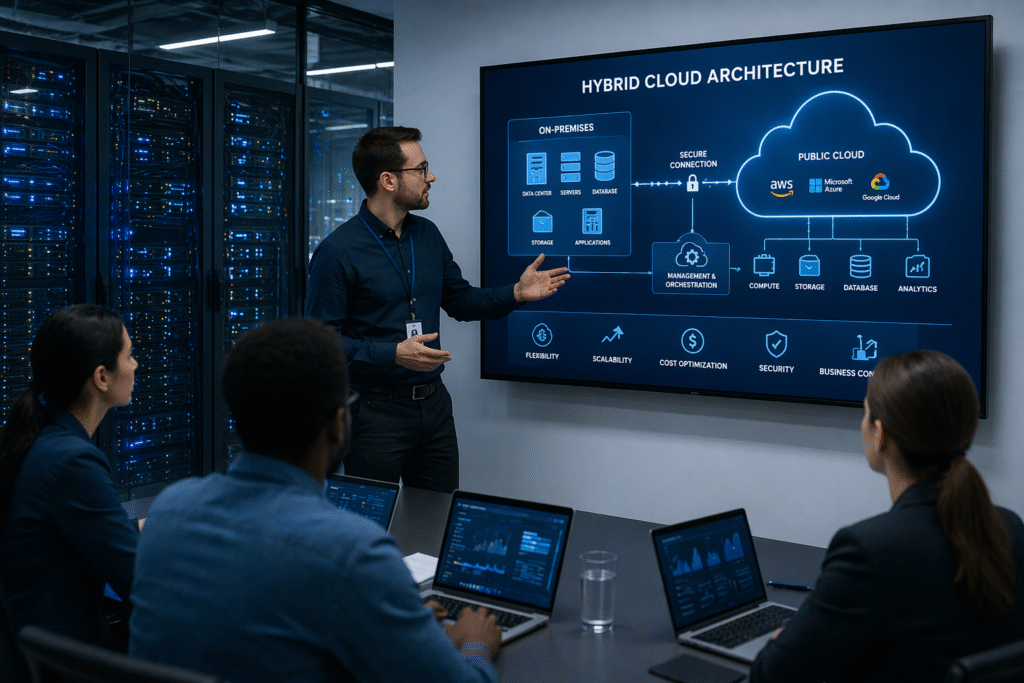 hybrid cloud comeback 2026 enterprise team planning hybrid cloud architecture