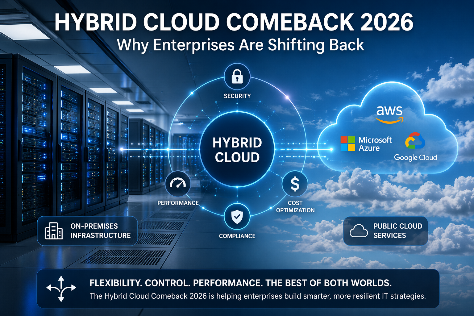 hybrid cloud comeback 2026 enterprise infrastructure strategy visualization