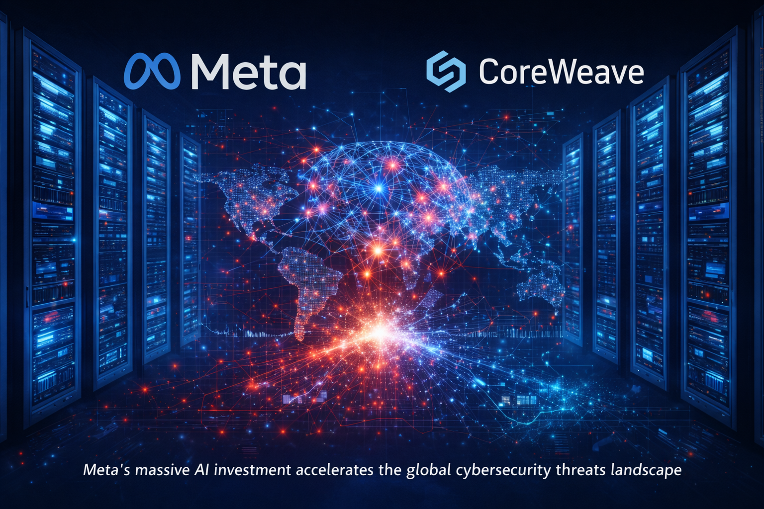Meta and CoreWeave AI cloud infrastructure supporting global networks and accelerating AI cybersecurity threat detection
