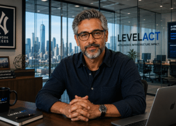 Stan discussing AI-driven DevOps inside a modern enterprise office