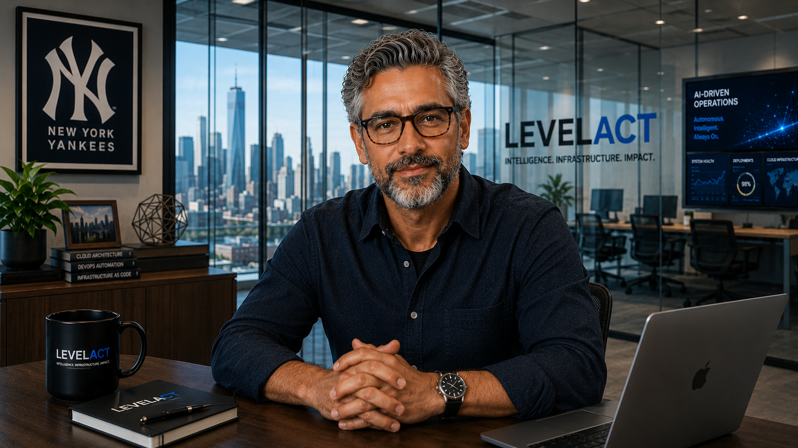 Stan discussing AI-driven DevOps inside a modern enterprise office