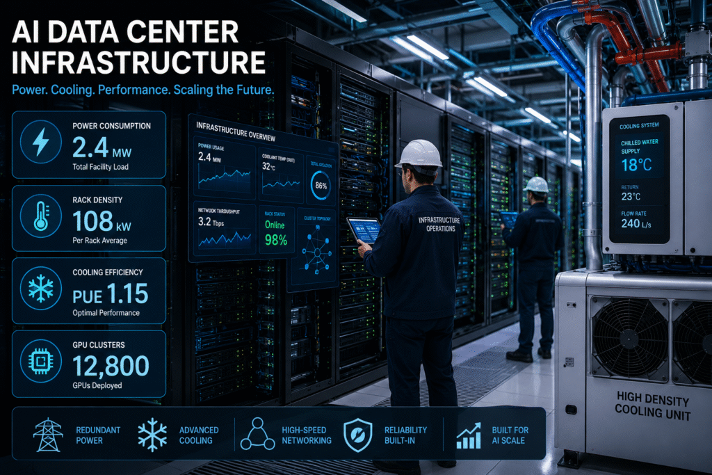 AI data center infrastructure experiencing network congestion and GPU scaling challenges in a modern data center