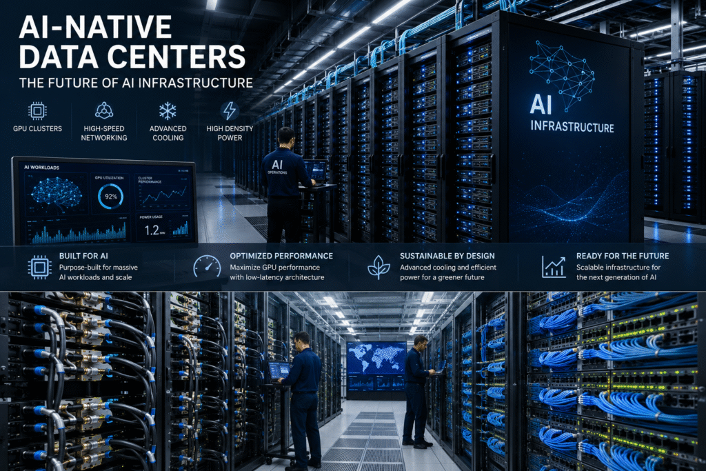AI-native data centers powering next-generation AI infrastructure with GPU clusters and advanced cooling systems