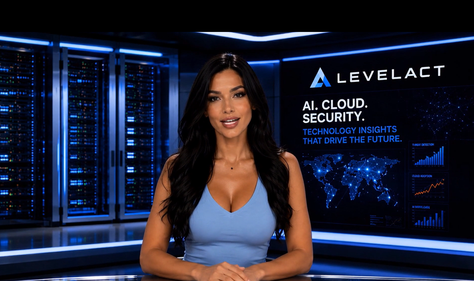 AI data poisoning LevelAct news anchor discussing enterprise cybersecurity threats