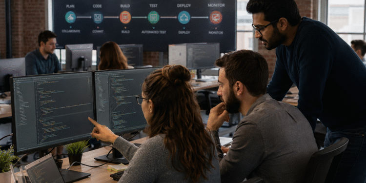 AI in DevOps enterprise engineering team using AI-powered automation and cloud infrastructure management tools