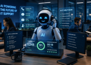 AI IT Help Desk using artificial intelligence to automate enterprise technical support and customer service requests