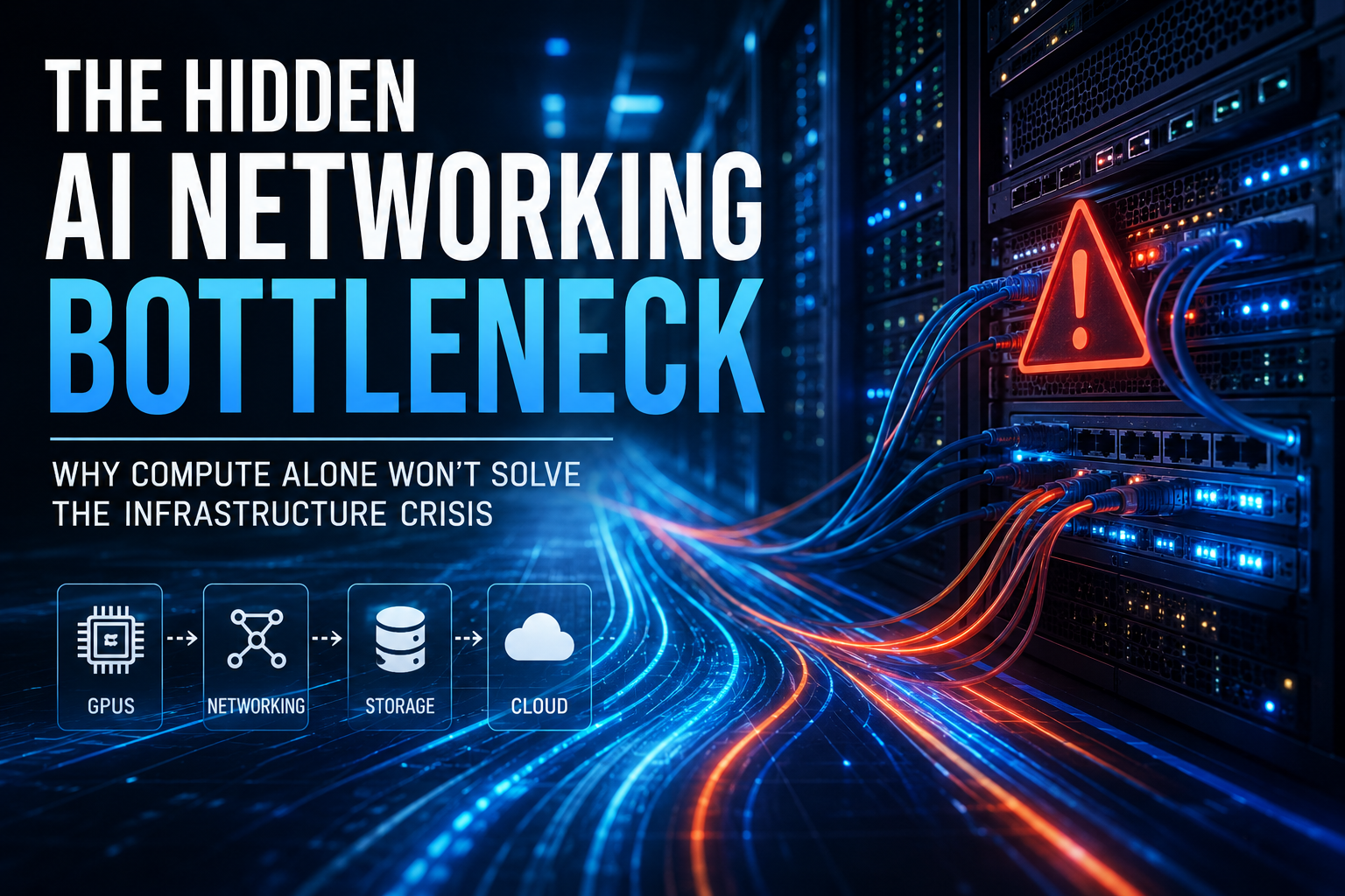 AI networking bottleneck affecting enterprise infrastructure, GPU clusters, cloud computing, and AI data center performance