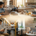 Everyday people using AI in daily life including students, office workers, parents, and small business owners using AI tools to write, search, and learn faster