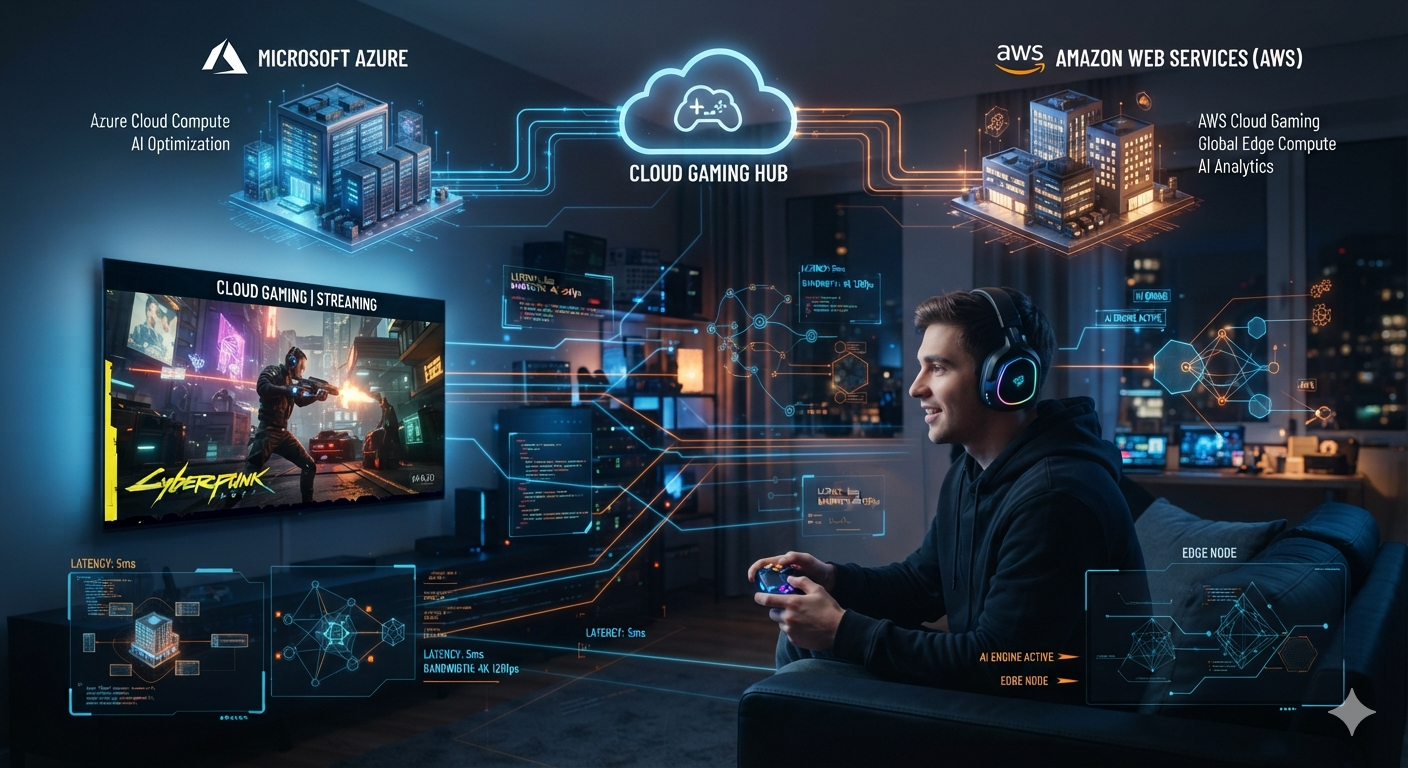 Cloud Gaming powered by Microsoft Azure and Amazon AWS cloud infrastructure