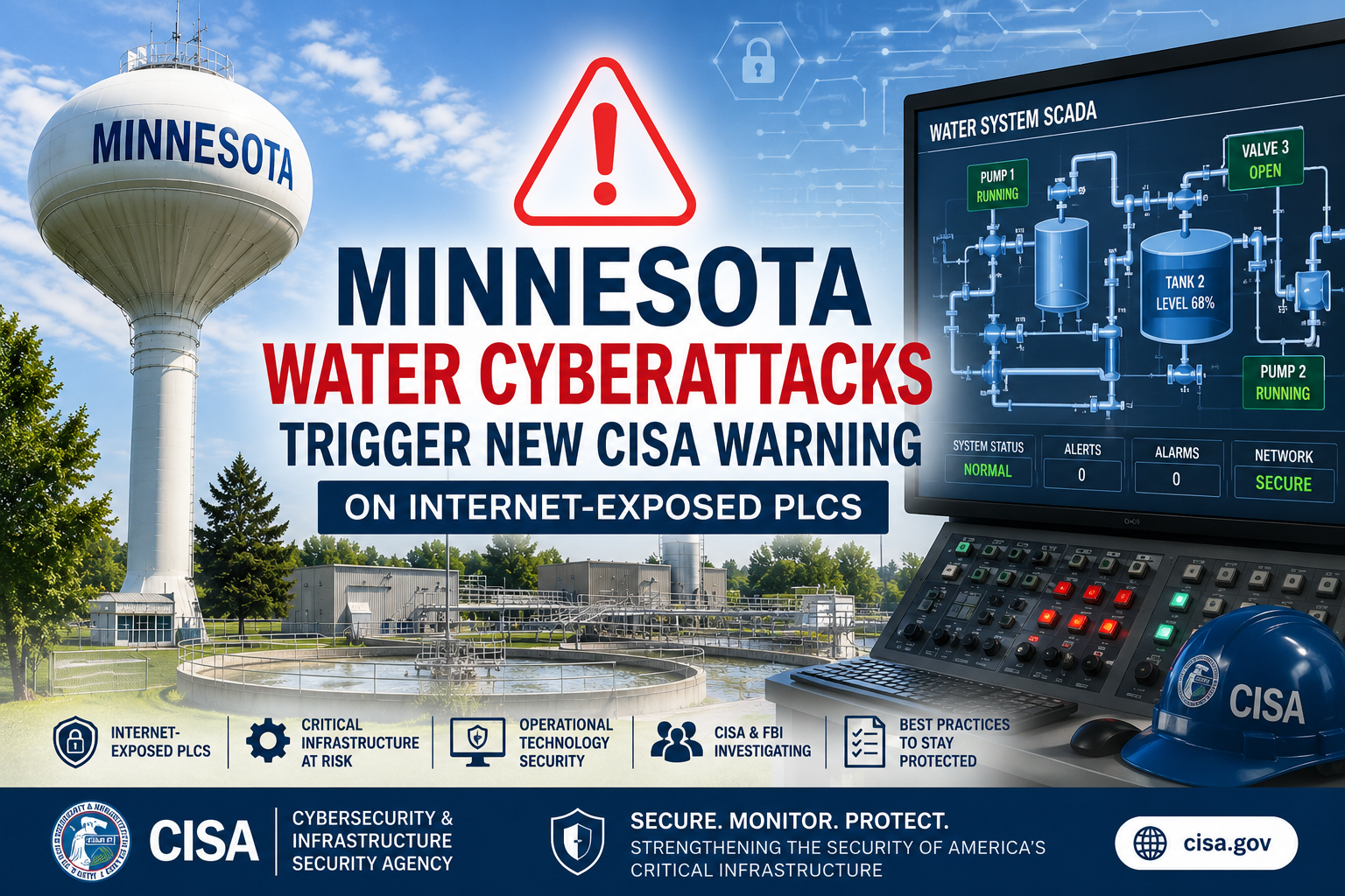 Minnesota Water Cyberattacks trigger a CISA warning about internet-exposed PLCs and critical infrastructure cybersecurity.